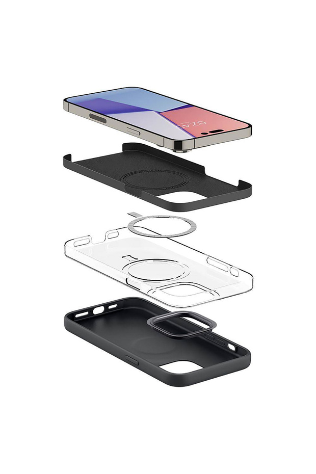 Silicone case for Apple iPhone 14, Magsafe, Microfiber, Black - 4