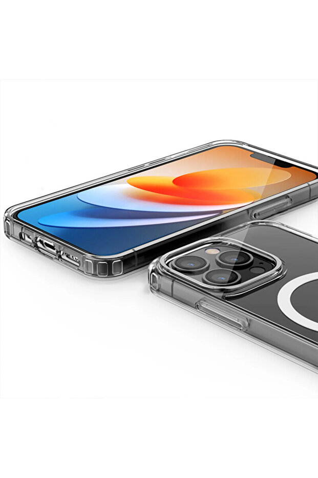 MagSafe Colorful Protective Case for iPhone 15, Silicone TPU, Optim Solution, Transparent - 4