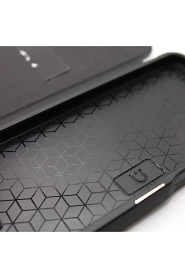Anti-Shock Book Case for Apple Iphone 13 Pro Max, Textile Material, Gray - 2