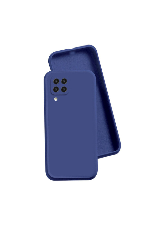 Solid TPU Silicone Case for Samsung Galaxy A22 5G, Microfiber Interior, Blue - 2