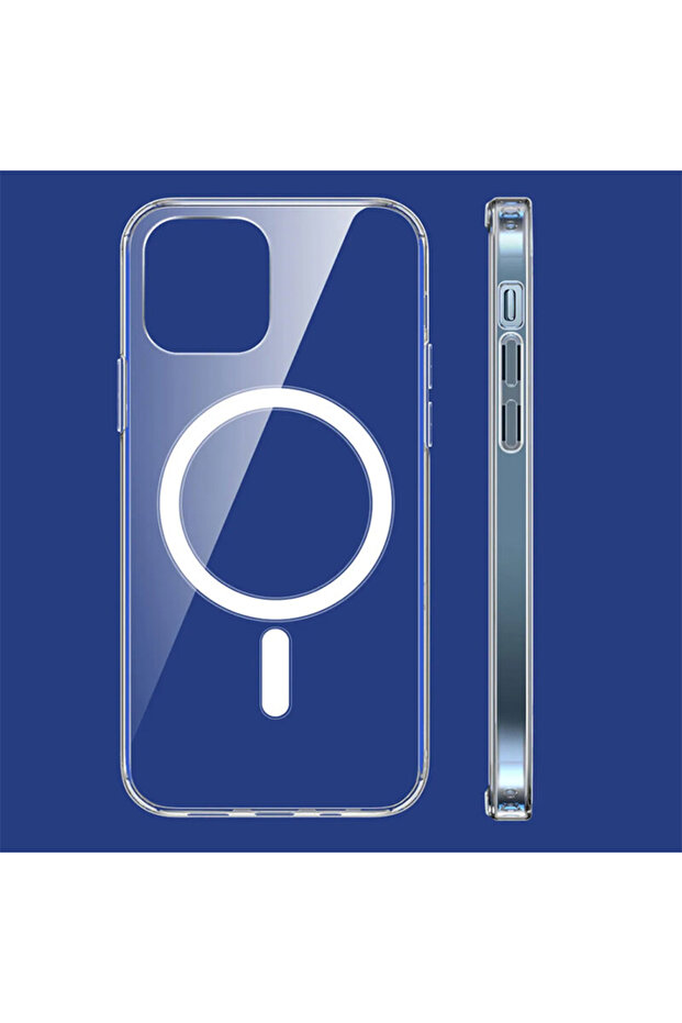 MagSafe Colorful Protective Case for iPhone 15, Silicone TPU, Optim Solution, Transparent - 2