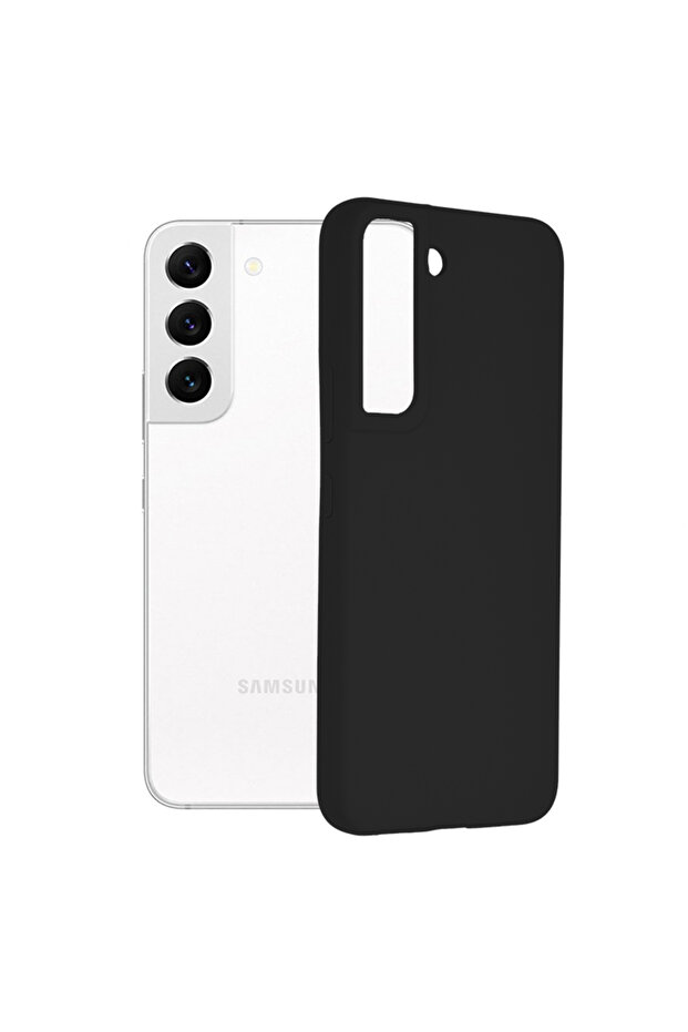 Double Structure Protective Case for Samsung Galaxy S22, Microfiber, Titanium Black - 1