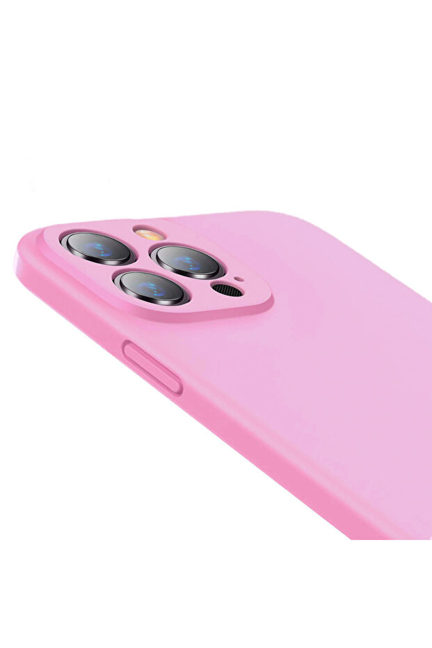 Silicone Case for Iphone 13 Pro Microfiber Interior, Camera Protection, Pink - 5