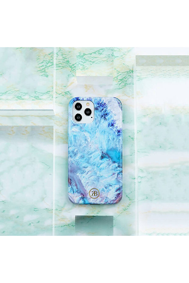Apple iPhone 12 Precious Marble Case, Elegant Design, Tech Blue - 2