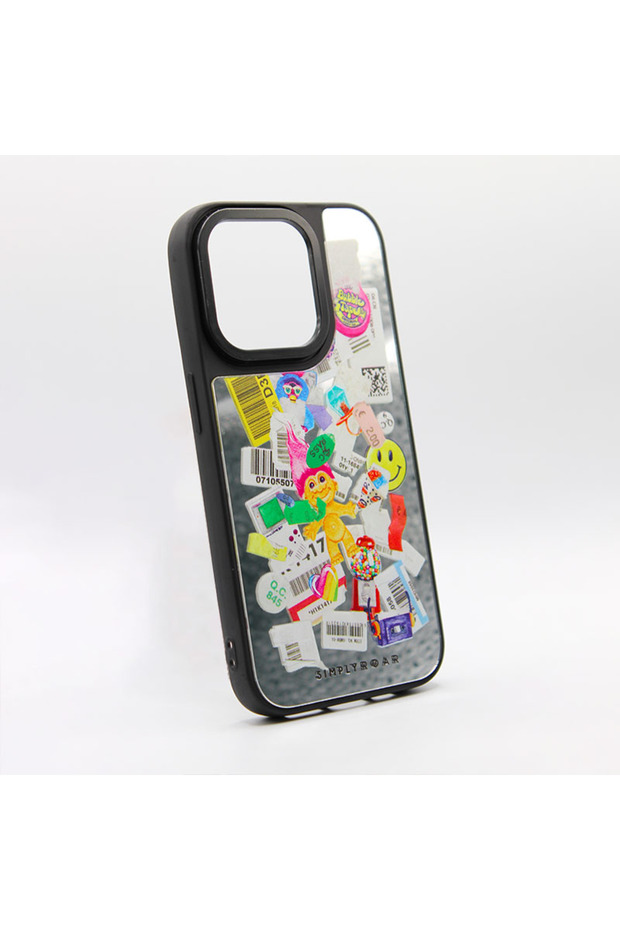 Mirror Flash Case for Apple Iphone 15 Plus, Barcode Design, Multicolor - 3