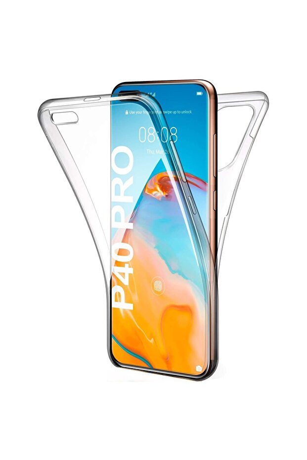 Full TPU 360° case (front + back) for Huawei P40 Pro, Transparent - 1