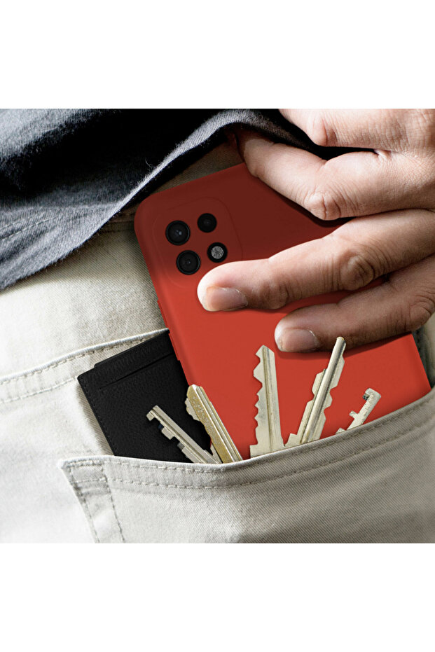 Silicone case compatible with Samsung Galaxy A22 5G, Red - 4