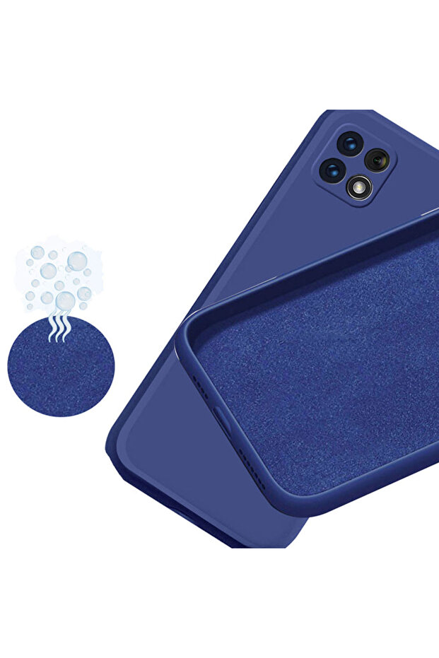 Solid TPU Silicone Case for Samsung Galaxy A22 5G, Microfiber Interior, Blue - 5