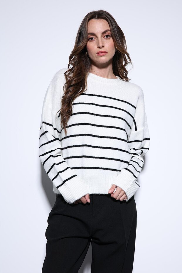 Stone Striped Knitwear Sweater