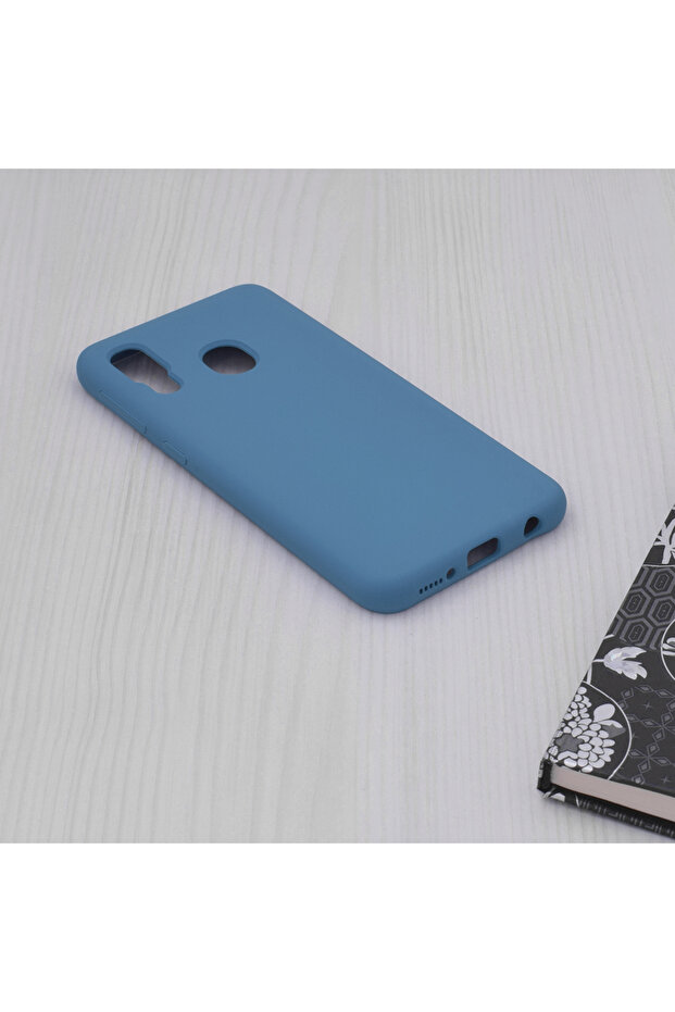 Double Structure Protective Case for Samsung Galaxy A20e, Microfiber, Royal Blue - 4