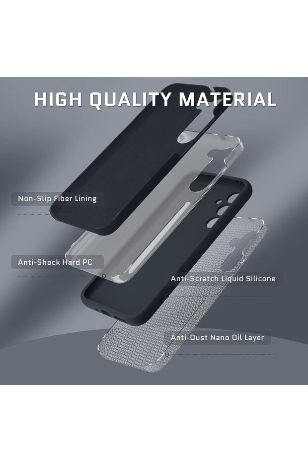 Phone case/screen protector set, Plastic, Compatible with Samsung Galaxy A54, Black - 3