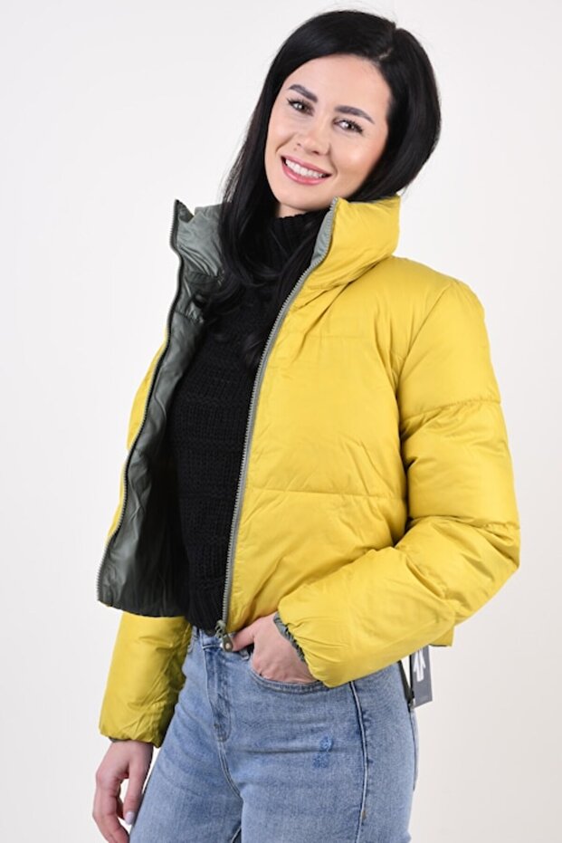 Reverse Puff Snake Reversible Jacket, Green/Yellow, S - 2