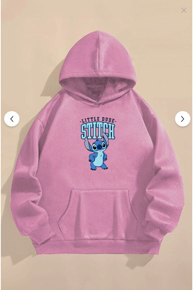 سترة للأطفال مطبوعة عليها Little Dude Stitch وجيب على شكل كنغر