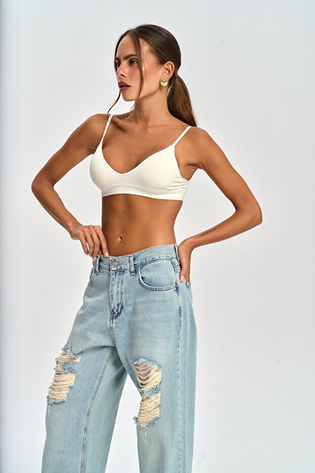 Fida Mavi Jean Pantolon - 6