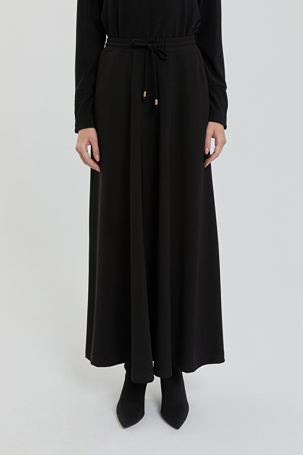 Kloş Örme Etek Siyah - 2