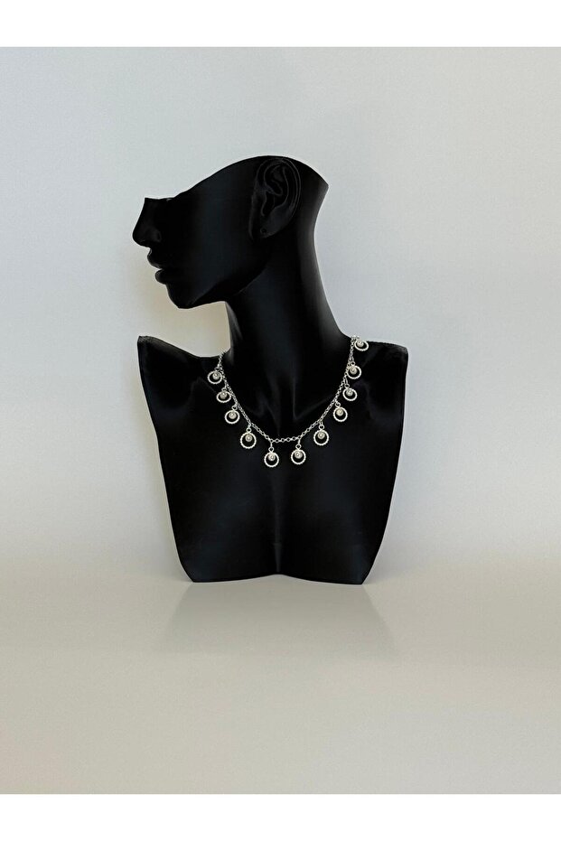 Telkari El İşi Gümüş Yıldız Modelli Suyolu Gerdanlık Kolye - 2