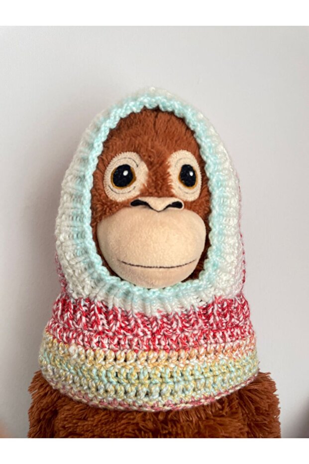 Baby Kids Hand Knitted Knitted Neck Collar Beanie Balaklava Blue Red White Mixed