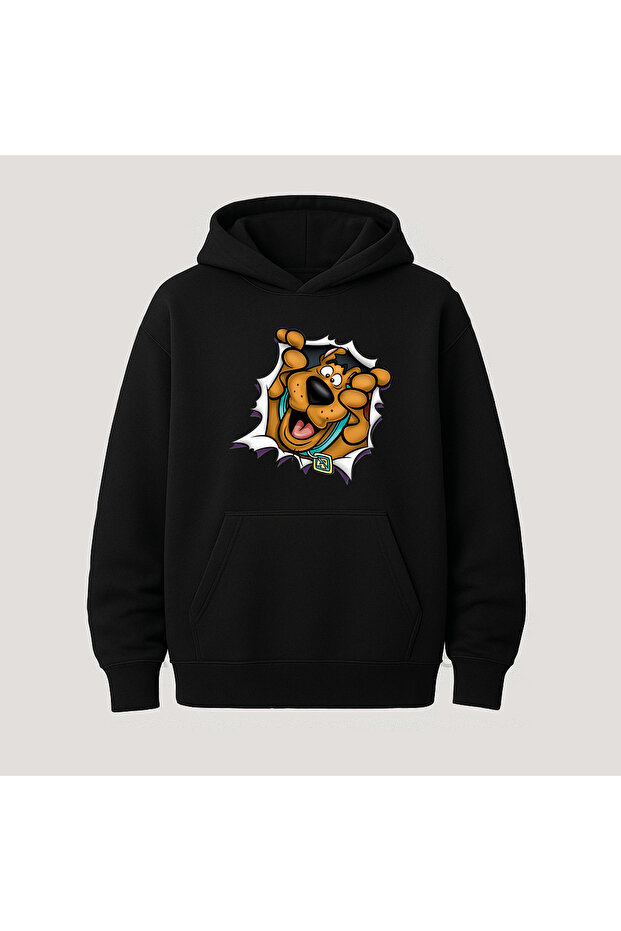 Scooby Doo Printed Kangaroo Pocket Cotton Hooded Long Sleeve Hoodie Sweatshirt
