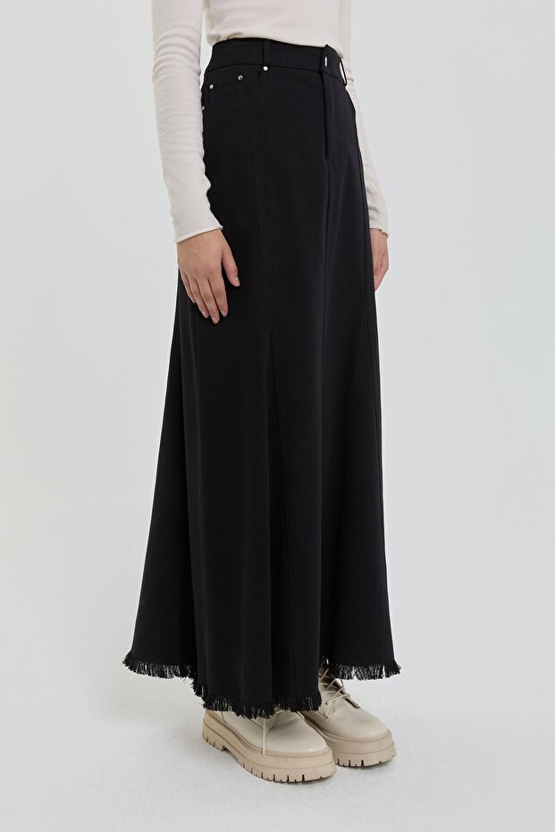 Gabardin 8 Panel Etek Siyah - 3