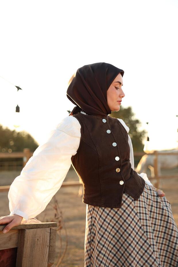 Sura İpek Eşarp 11416-S07 Acı Kahve - 4