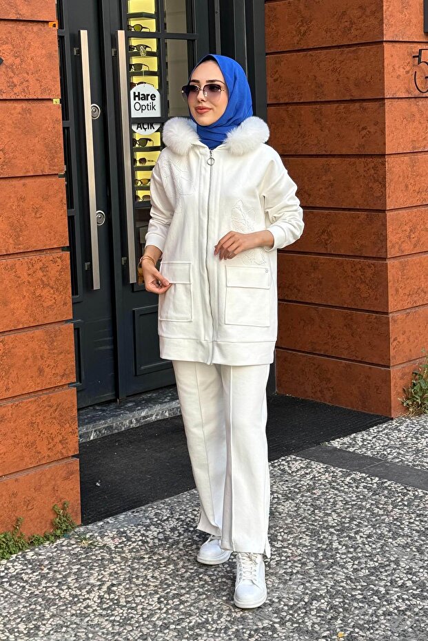 Pantolonlu Takım MB24.706 Ekru - 1