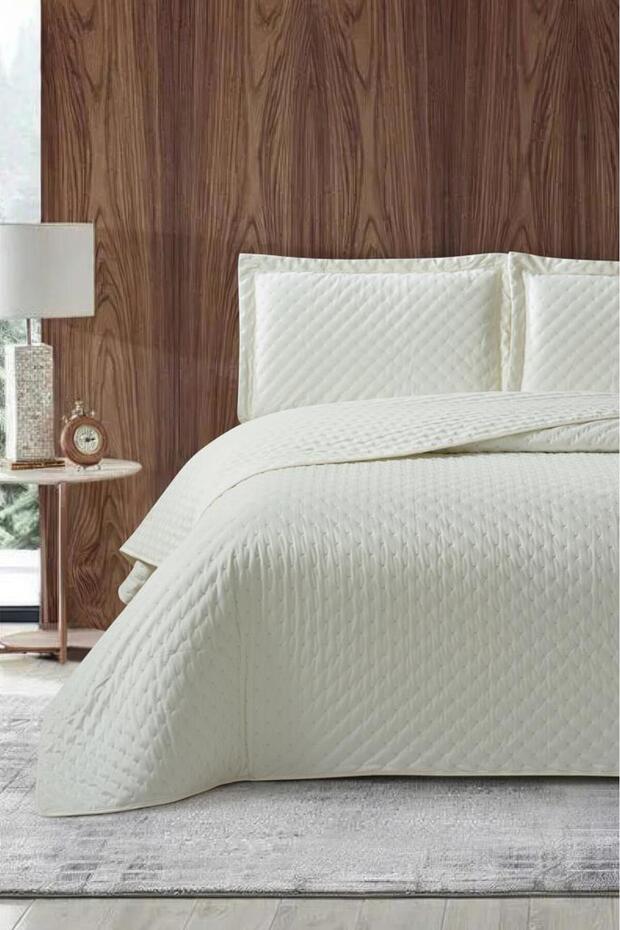 Parma Double Luxury Velvet 240X260 cm Bedspread Cream