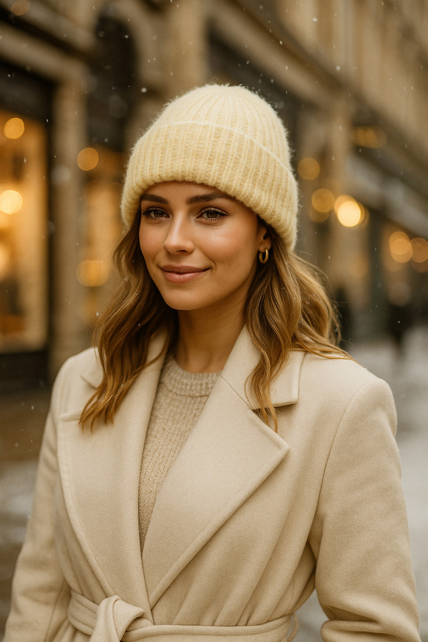 Kadın Sarı Basic Yün Bere BERE1148 - 1