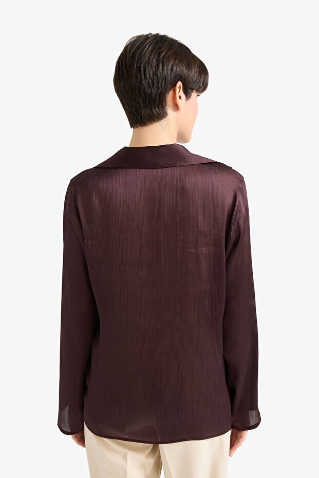 Regular Fit Saten Uzun Kollu Gömlek G1924AX25AU - 6