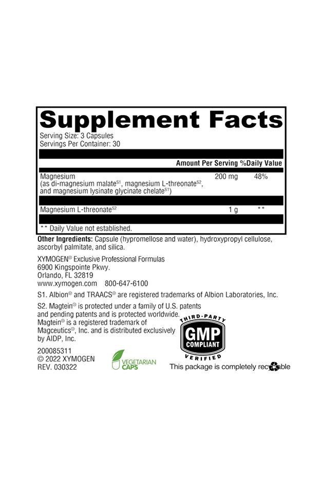Optimag Neuro Magnesium L Threonate With Chelated Magnesium Glycinate 90 Capsules - 2