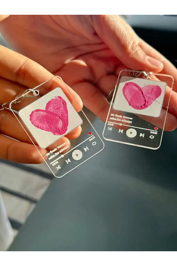 Fingerprint Song Couple Keychain