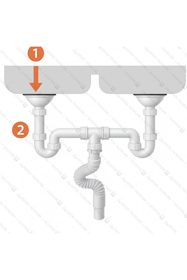 S Çiftli Çöpmak Sifonu 11 cm Çap Koku Önleyici Lavabo Banyo Mutfak Gider Boru Bağlantısı - 5