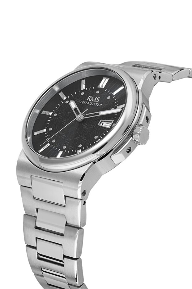 Zeitmeister Rms.1.Ag1638.02 Crystal Glass Steel Band Steel Case 5 Atm Water Resistant Metallic R - 3
