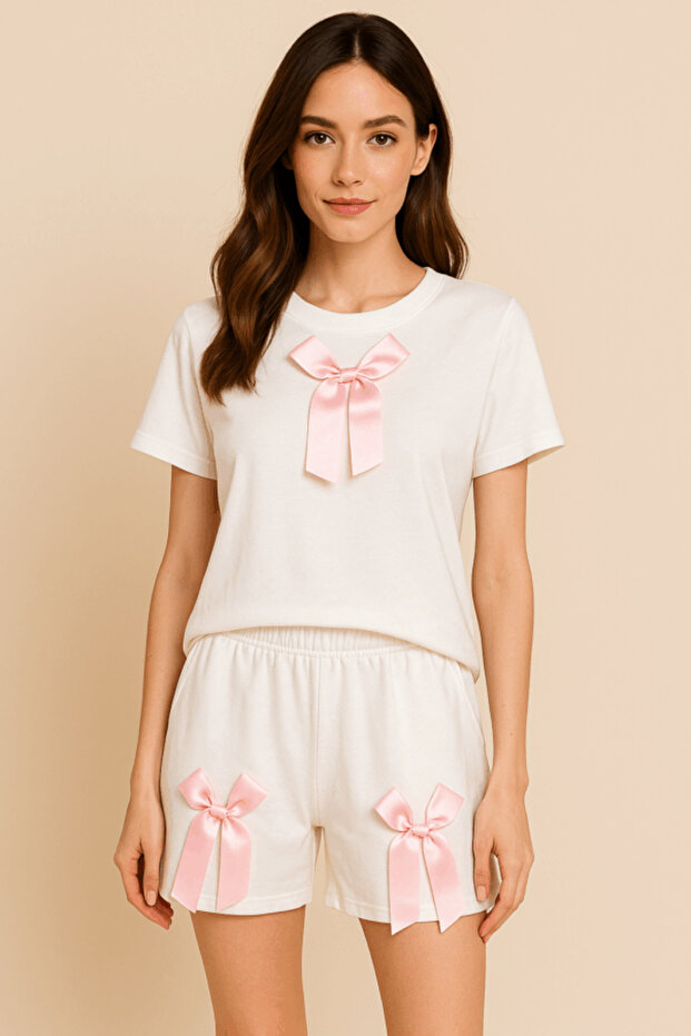 Compleu dama scurt Pink Bow - 1
