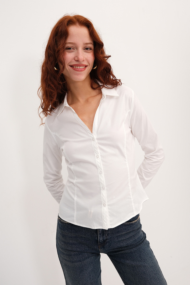 Bağlama Detaylı Gömlek G17604 - 5