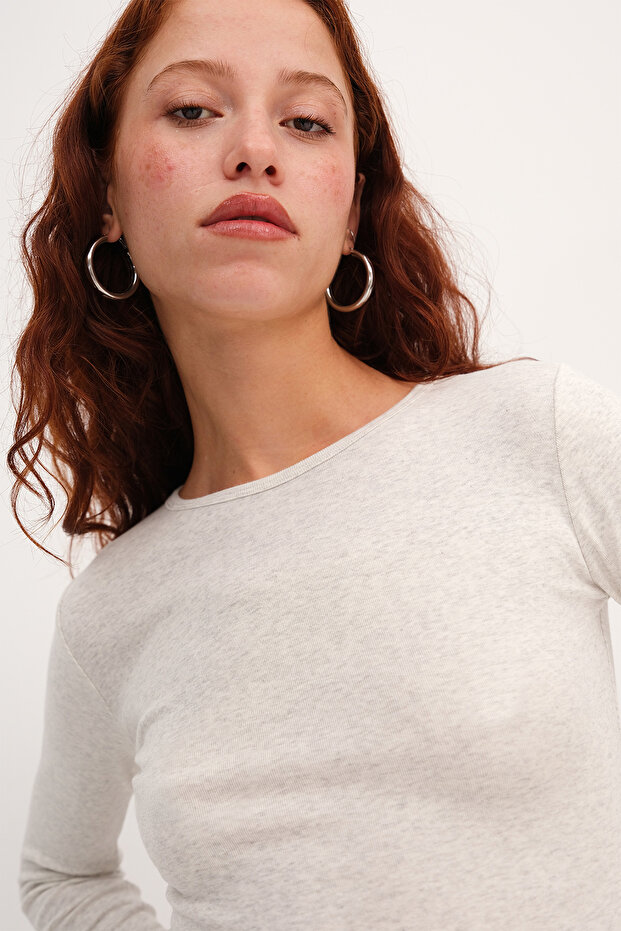 Uzun Kollu Basic Bluz B1845 - 3