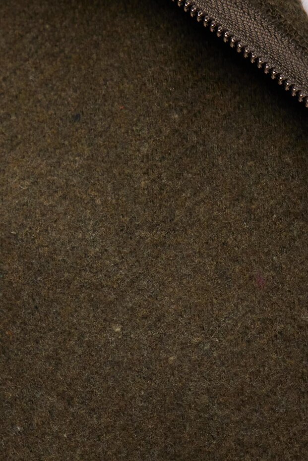 Men's Relax Fit Comfortable Cut Zippered Double Pocket Hooded Khaki Jacket Shirt - 6