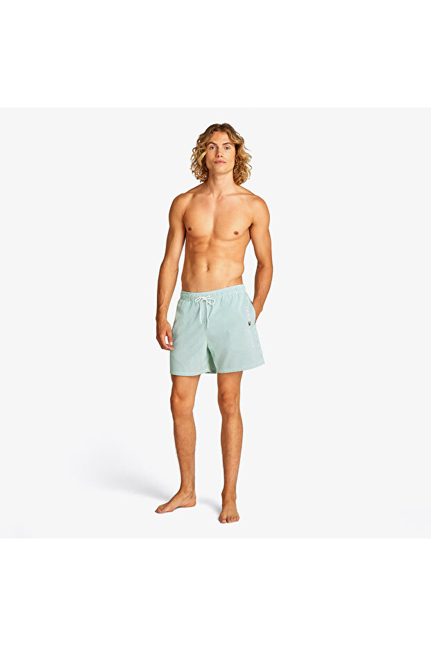 Medium Drawstring Ithaca Stripe Erkek Yeşil Mayo Şort - 2