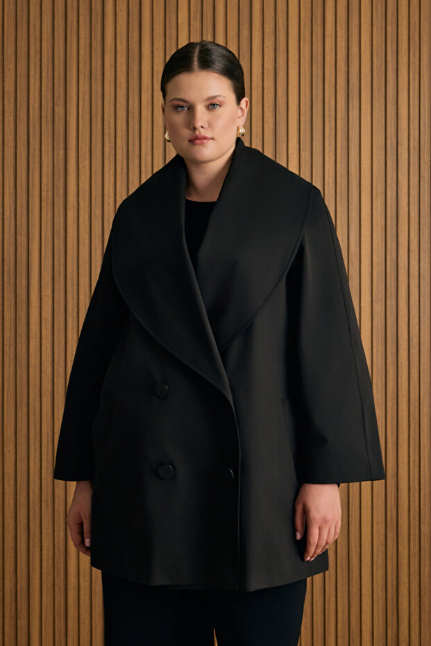 Şal Yaka Rahat Form Cotton Kap - 5