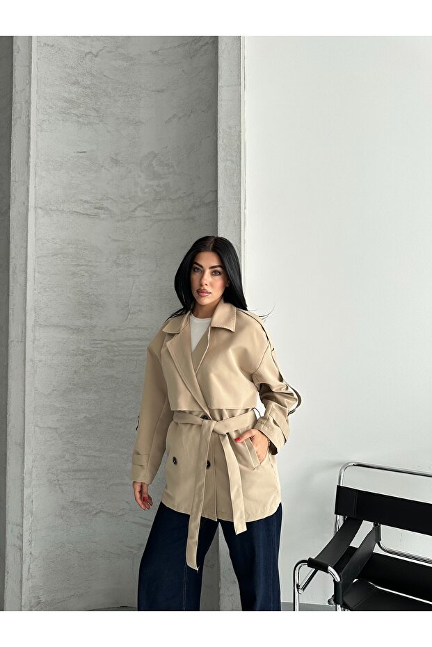 Oversize kısa trençkot - 1