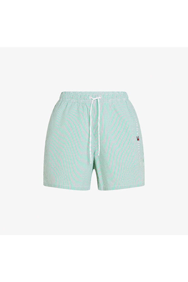 Medium Drawstring Ithaca Stripe Erkek Yeşil Mayo Şort - 4