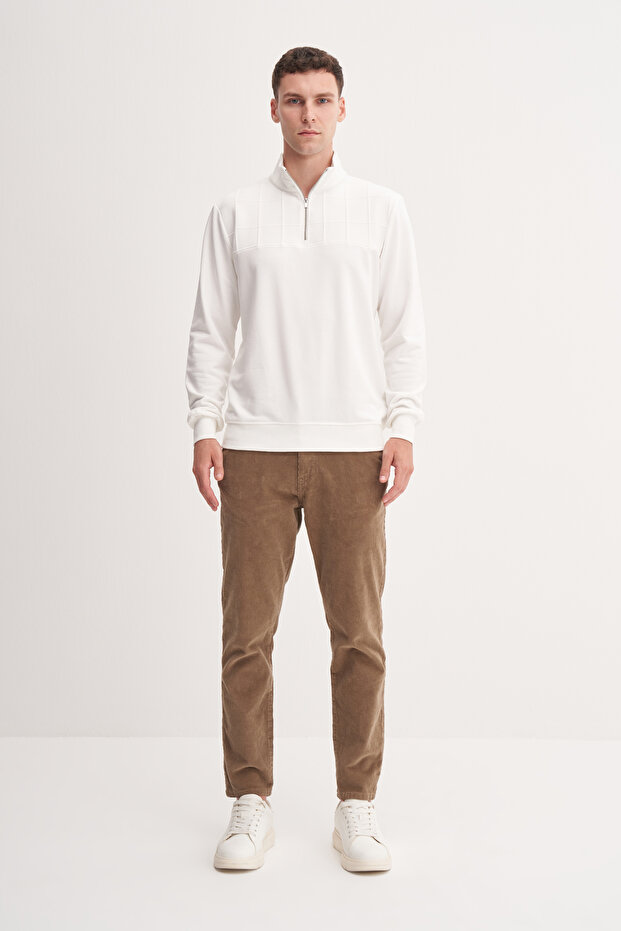 Premium Regular Fit Stand Collar Seasonal 3 Thread Sweatshirt-53415