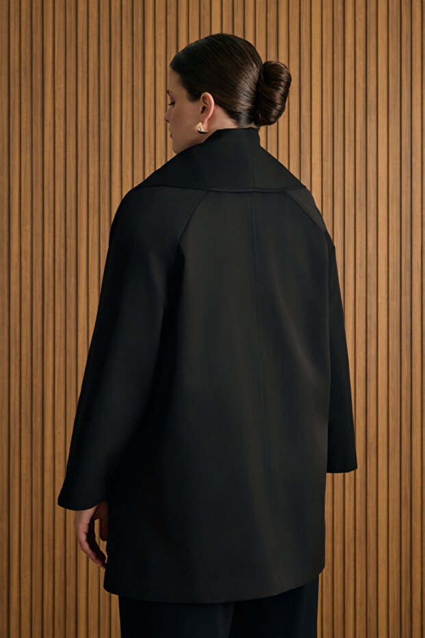 Şal Yaka Rahat Form Cotton Kap - 6