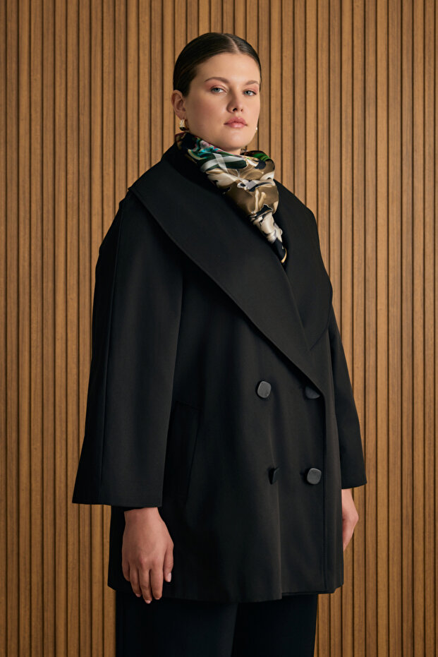 Şal Yaka Rahat Form Cotton Kap - 3