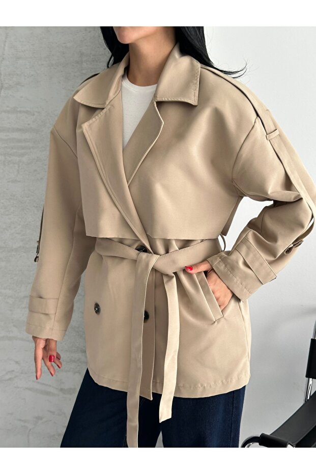 Oversize kısa trençkot - 2