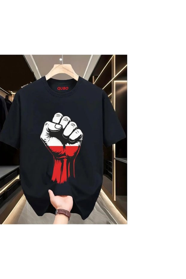qubo Unisex Oversized Printed Cotton Crew Neck Short Sleeve T-shirt