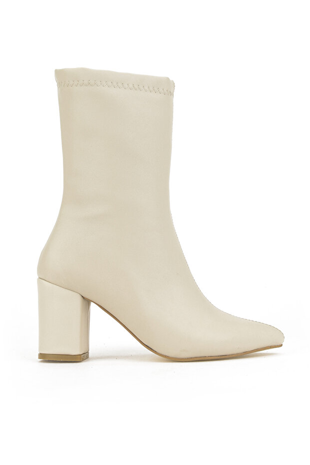 , Women's Heeled Boots 1531044Z4006 Beige