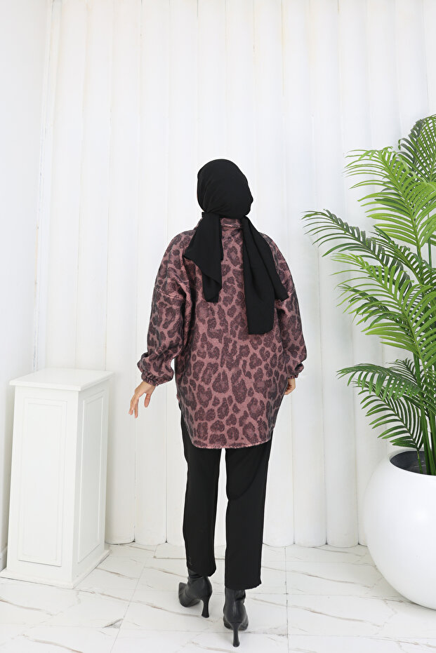 سترة من قماش بوكليه بنقشة الفهد - 6