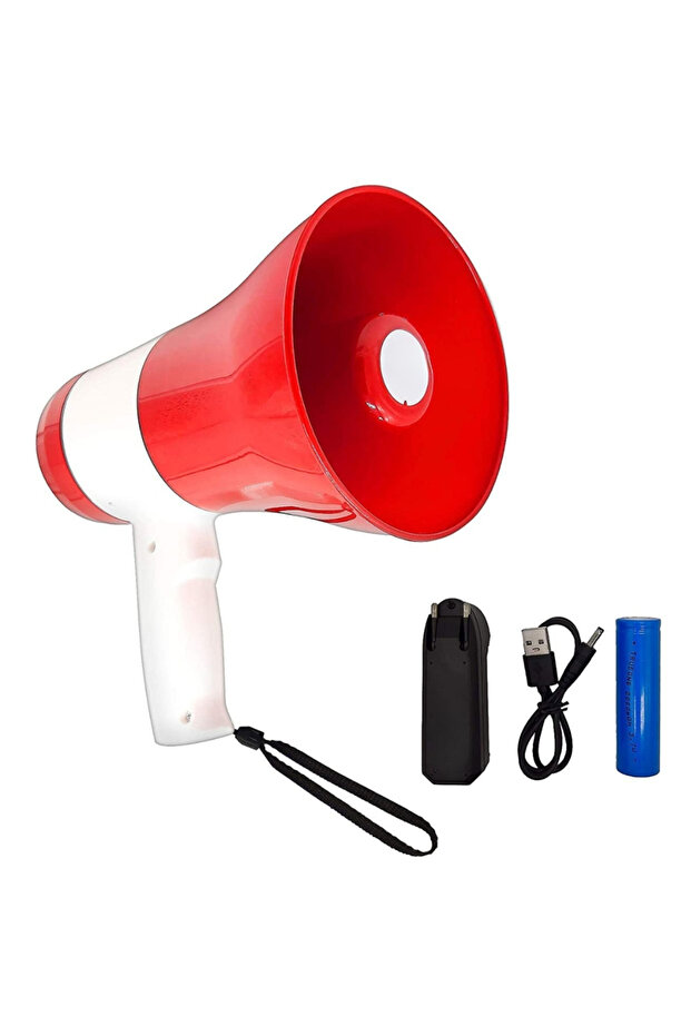 Powerful and Portable Loudspeaker Megaphone with Microphone, Recording, Battery and Bluetooth, Siren - 2
