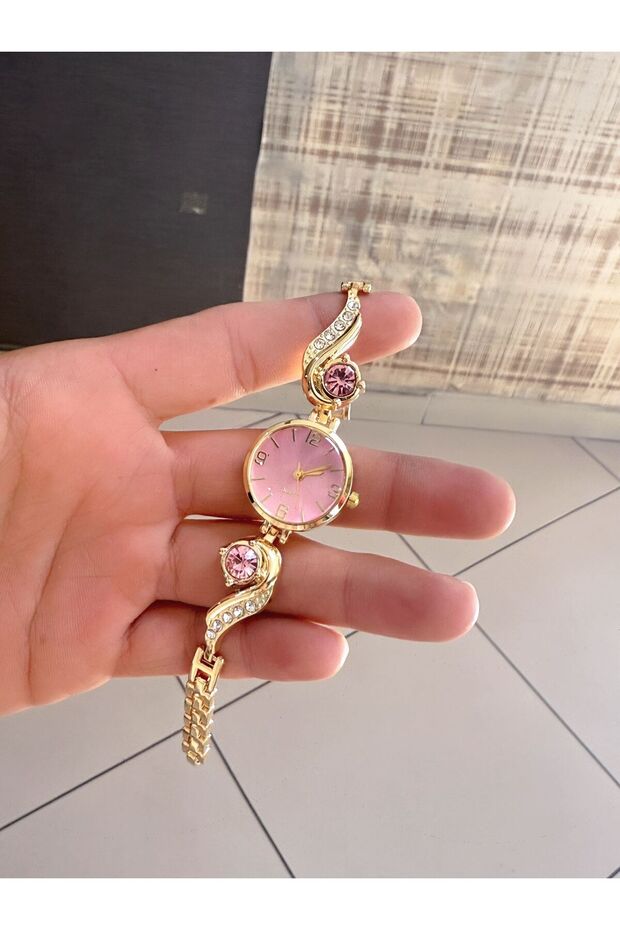 Vintage Zircon Stone Detailed Women's Wristwatch