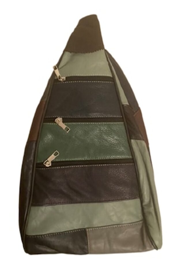 Large Multicolor Leather Backpack - 1